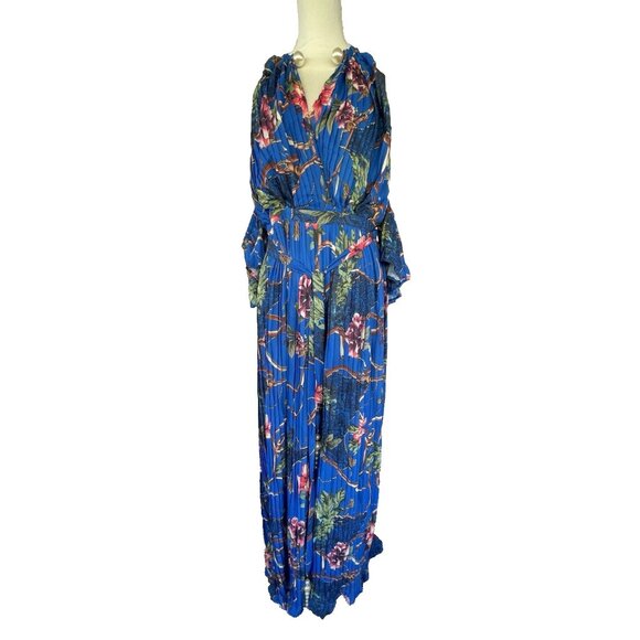 Latiste  Floral Print Maxi Dress Accordion-Pleated  Chiffon Sleeve Size 1X - Picture 8 of 11